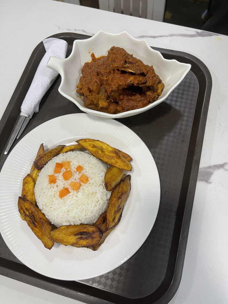 devhak rice and plaintain